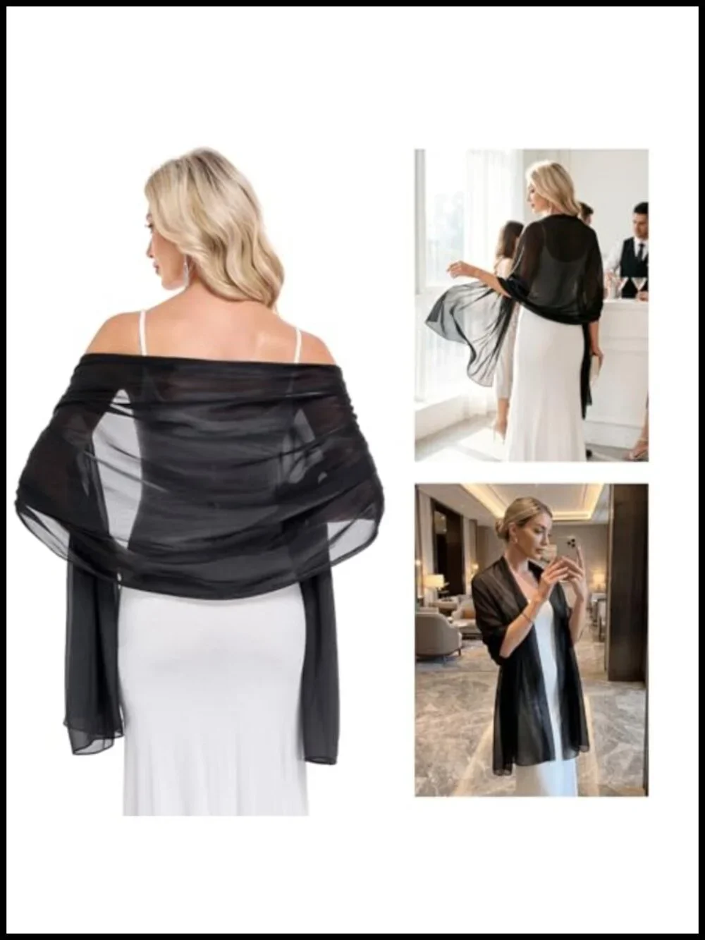 Evening Shawl Wrap Scarf Wedding Party Formal Cover Up Bridesmaid Gift Polyester